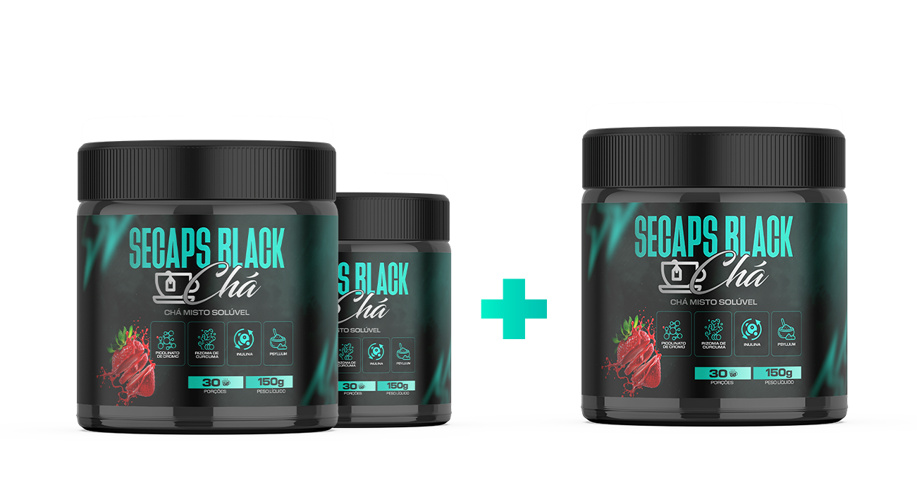 SecapsBlack Chá - Kit 3 Potes